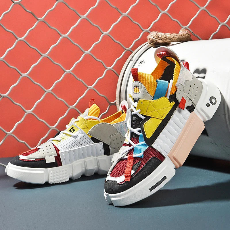Brandon - Men's Chunky Strap Panel Fashion Sneakers
