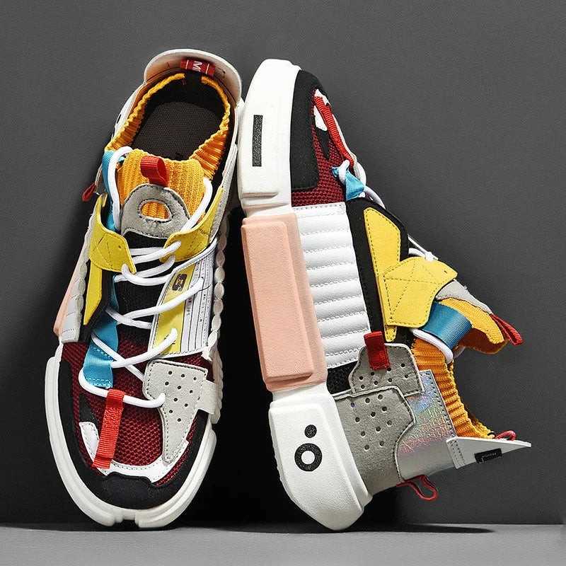 Brandon - Men's Chunky Strap Panel Fashion Sneakers