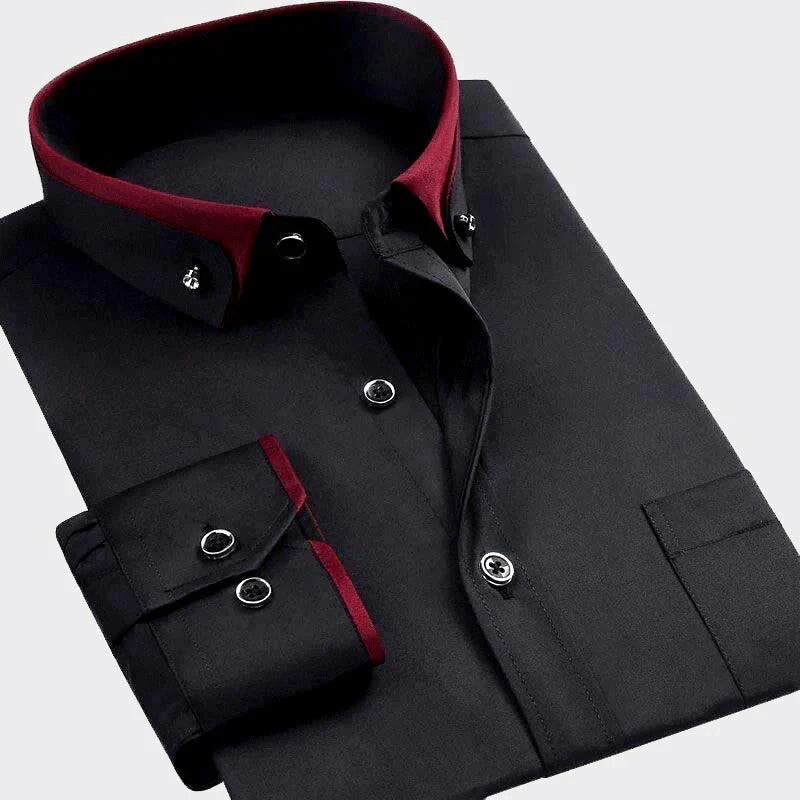 Brandon - Men's Contrast Trim Button-Up Shirt