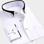 Brandon - Men's Contrast Trim Button-Up Shirt