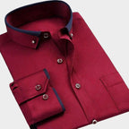 Brandon - Men's Contrast Trim Button-Up Shirt