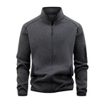 Brayden - Men's Heathered Stand Collar Zip-Front Jacket