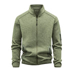 Brayden - Men's Heathered Stand Collar Zip-Front Jacket