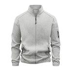 Brayden - Men's Heathered Stand Collar Zip-Front Jacket