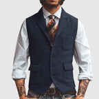 Caleb - Men's Herringbone Tweed Suit Waistcoat