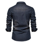 Caleb - Men's Classic Denim Long Sleeve Shirt