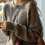 Carla - Women's Hand-Knit Cotton Crewneck Sweater