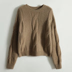 Carla - Women's Hand-Knit Cotton Crewneck Sweater