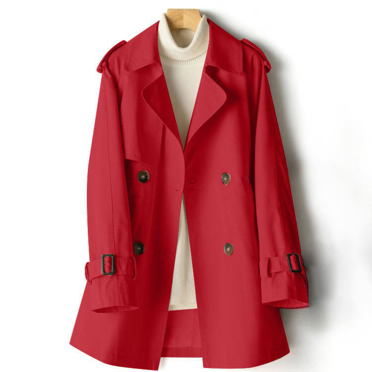 Caroline - Women's Belted Cuff Classic Trench Coat