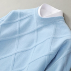 Charles - Men's Textured Cashmere Crew Neck Sweater