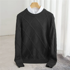 Charles - Men's Textured Cashmere Crew Neck Sweater