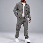 Chase - Men's Cargo Jacket and Joggers Two-Piece Set