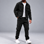 Chase - Men's Cargo Jacket and Joggers Two-Piece Set