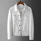 Chet - Men's Denim Point Collar Slim Fit Jacket