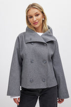Chloe - Women's Double-Breasted Wool Blend Jacket
