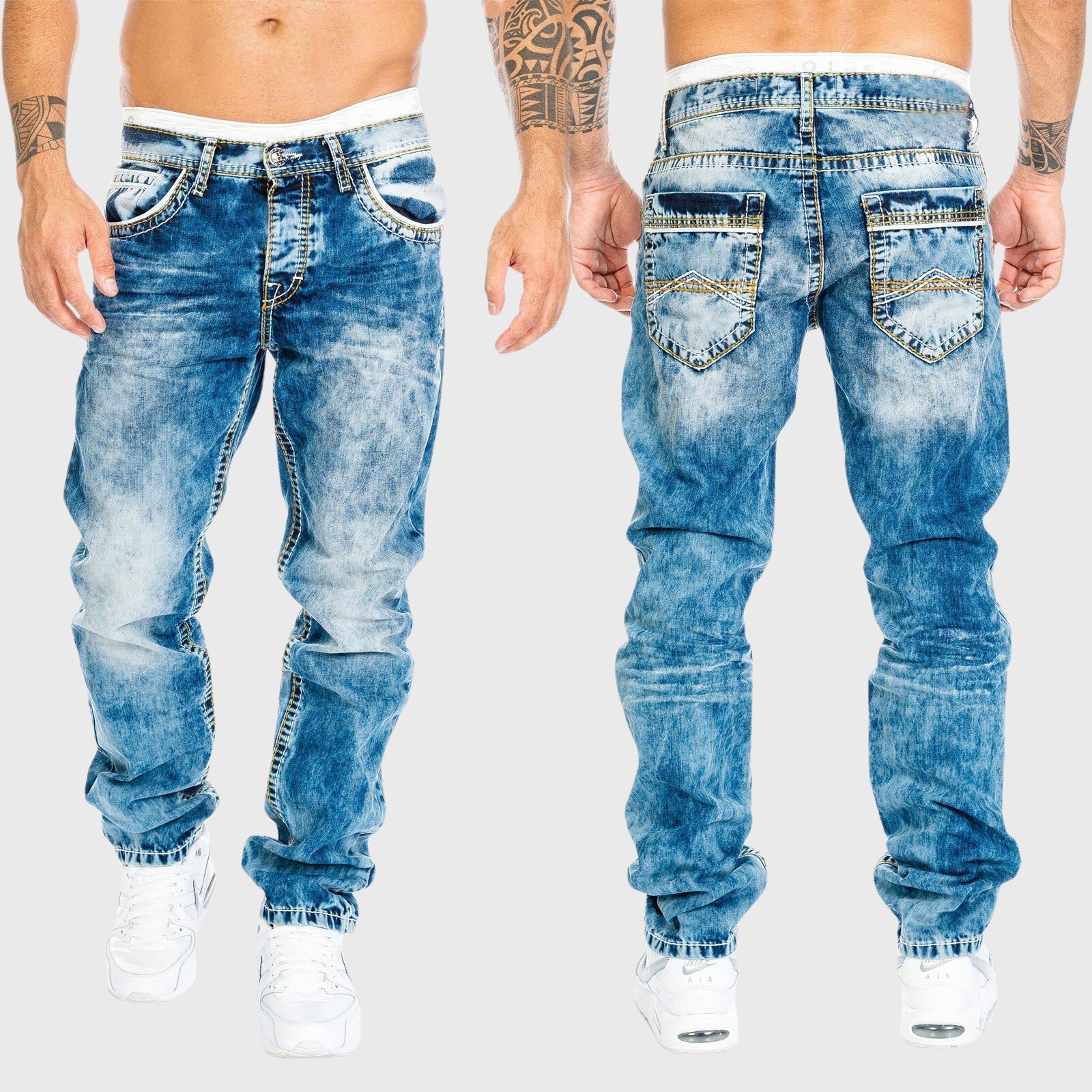 Christopher - Men's Faded Denim Pants
