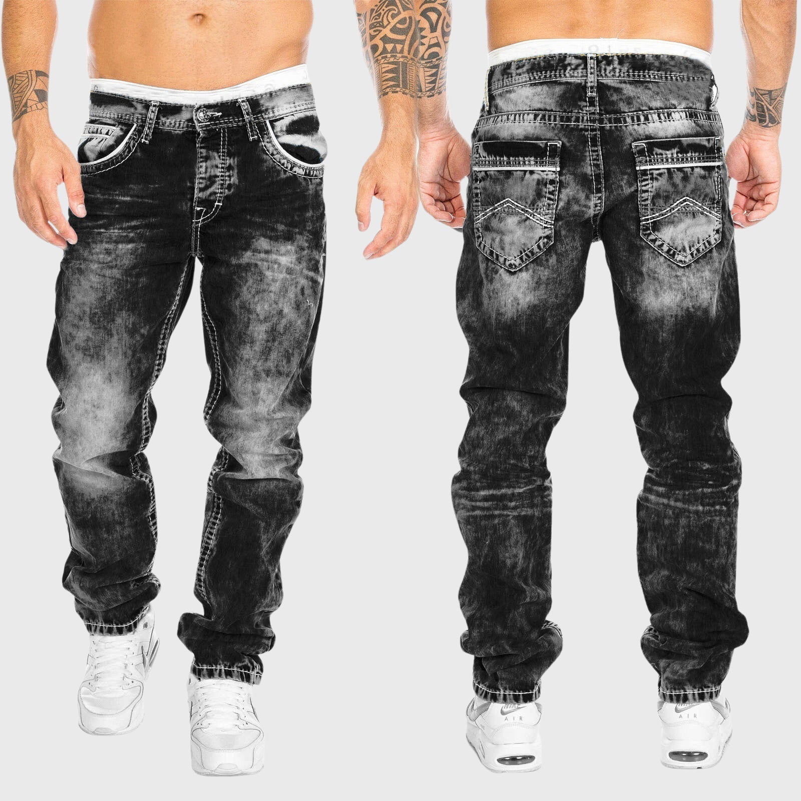 Christopher - Men's Faded Denim Pants