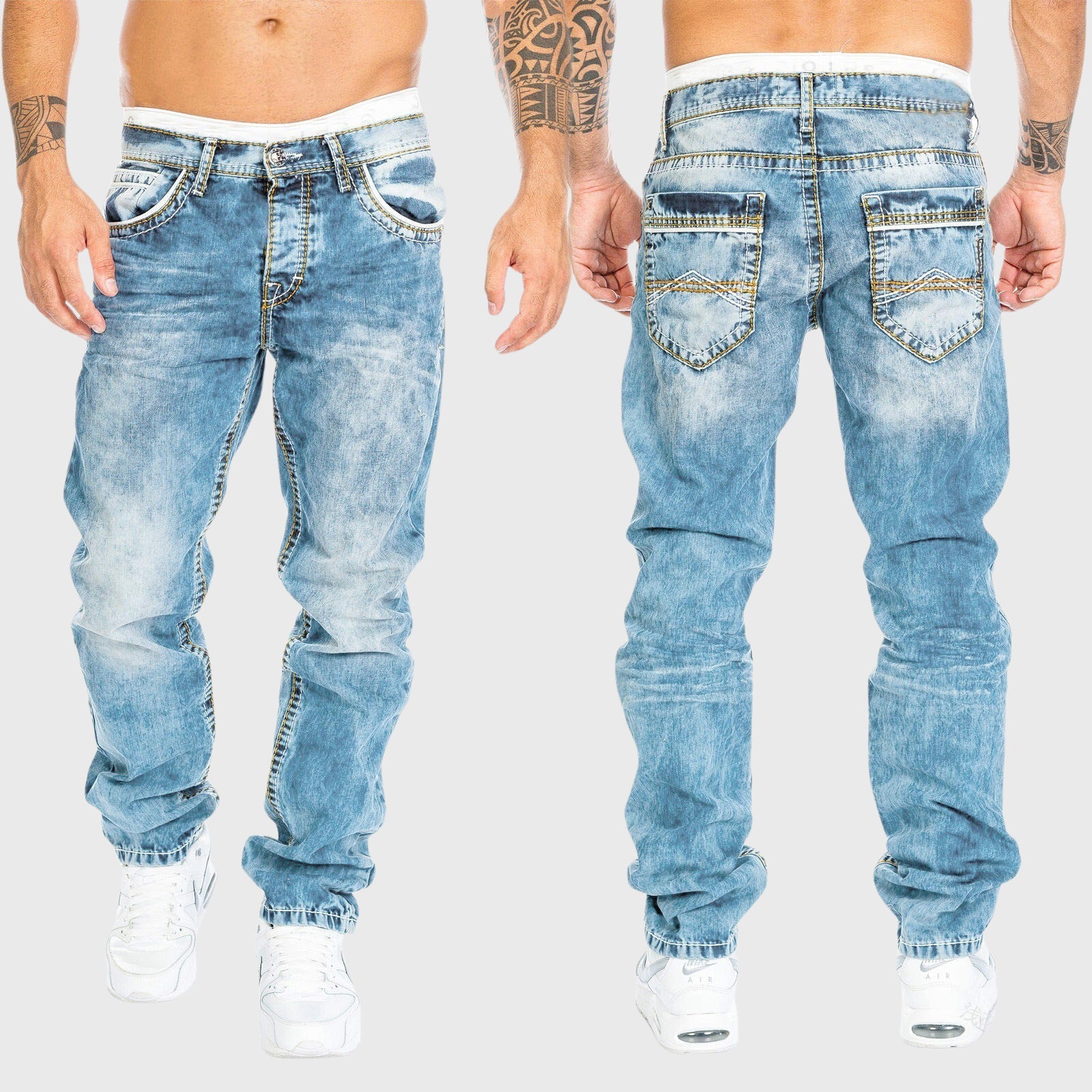 Christopher - Men's Faded Denim Pants