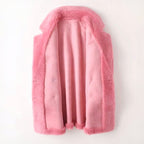Clara - Women's Faux Shearling Double-Breasted Coat