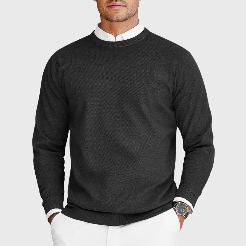 Colten - Men's Textured Knit Crewneck Sweater