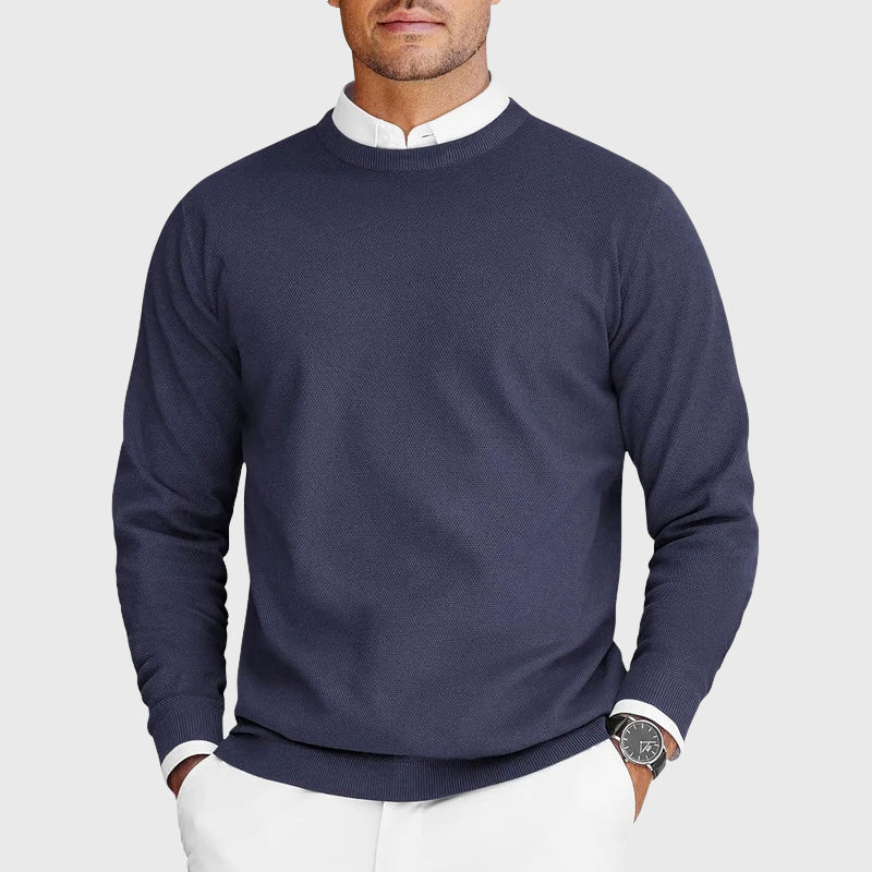 Colten - Men's Textured Knit Crewneck Sweater