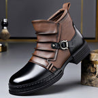 Colter - Men's Two-Tone Buckle Leather Ankle Boots