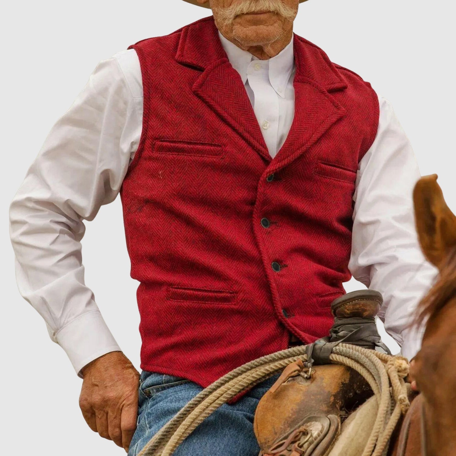 Cooper - Men's Vintage Western Herringbone Vest
