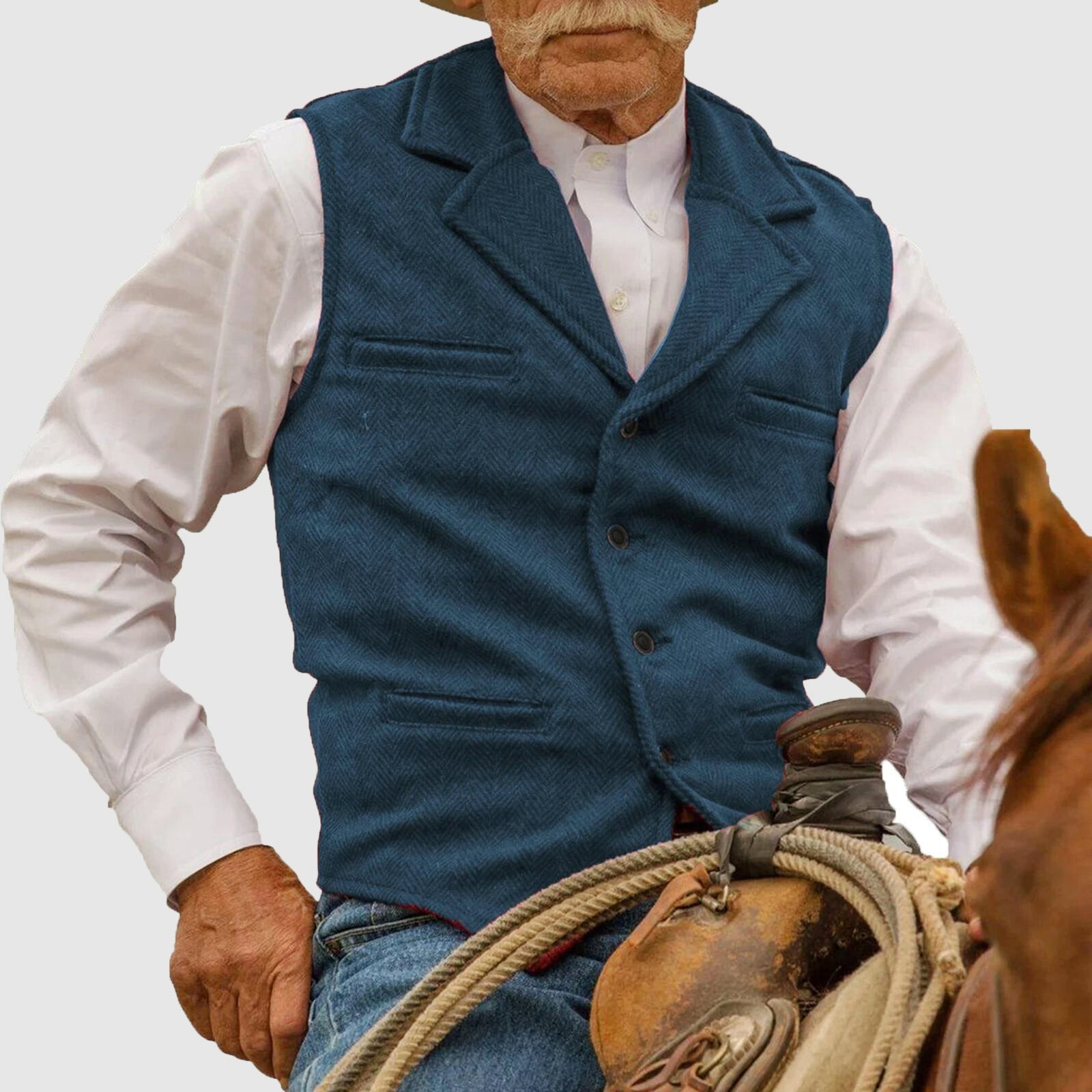 Cooper - Men's Vintage Western Herringbone Vest