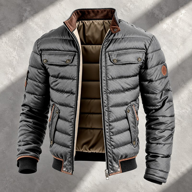 Crawford - Men's Stand Collar Quilted Winter Jacket