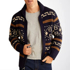 Crispin - Men's Wool Shawl Collar Zip-Front Cardigan 3