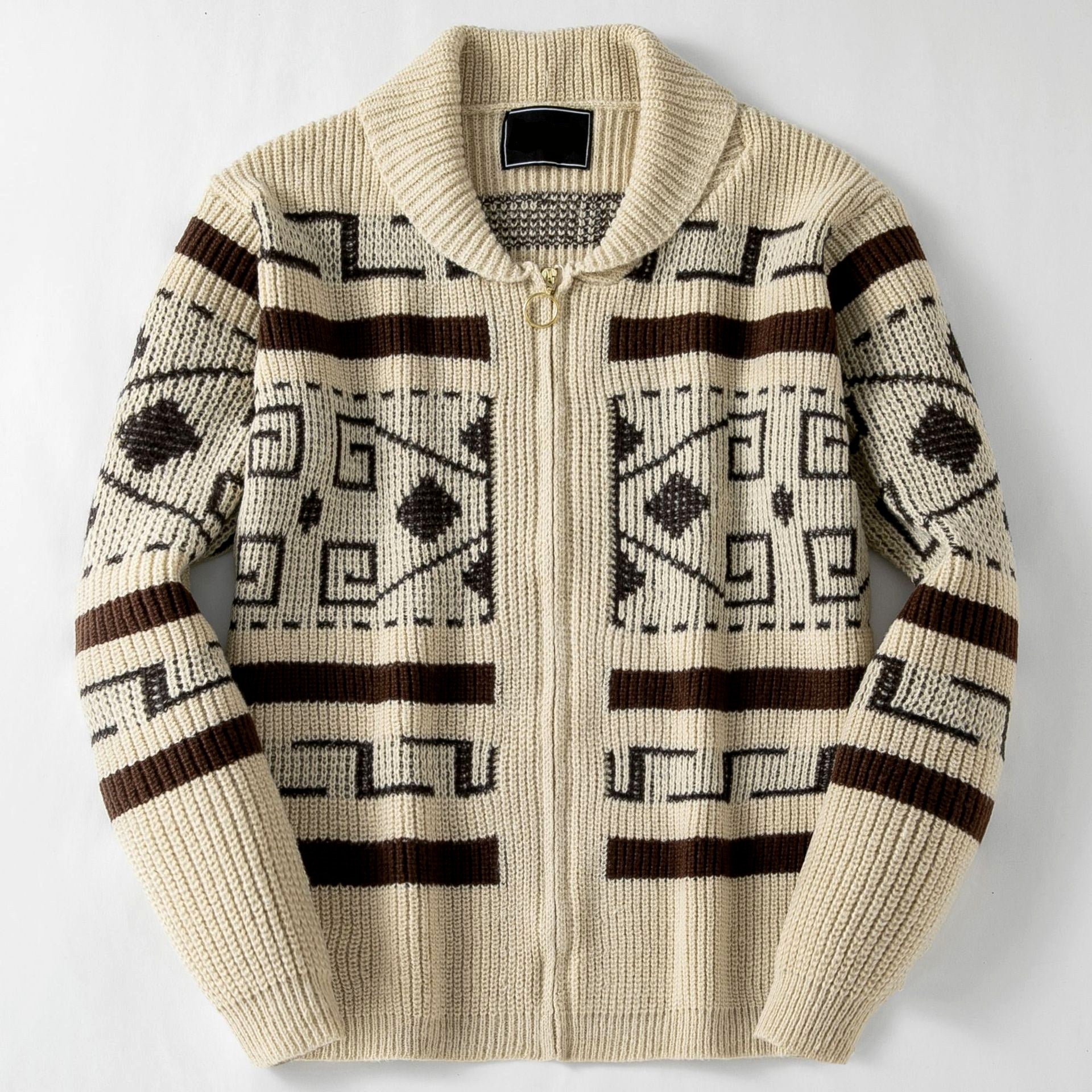 Crispin - Men's Wool Shawl Collar Zip-Front Cardigan 5