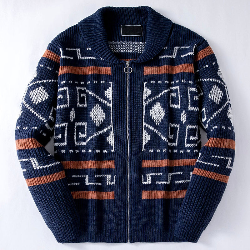 Crispin - Men's Shawl Collar Zip-Front Cardigan