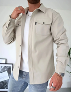 Cyrus - Men's Overshirt Jacket with Snap-Button Closure and Chest Pockets