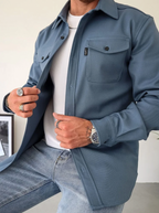 Cyrus - Men's Overshirt Jacket with Snap-Button Closure and Chest Pockets