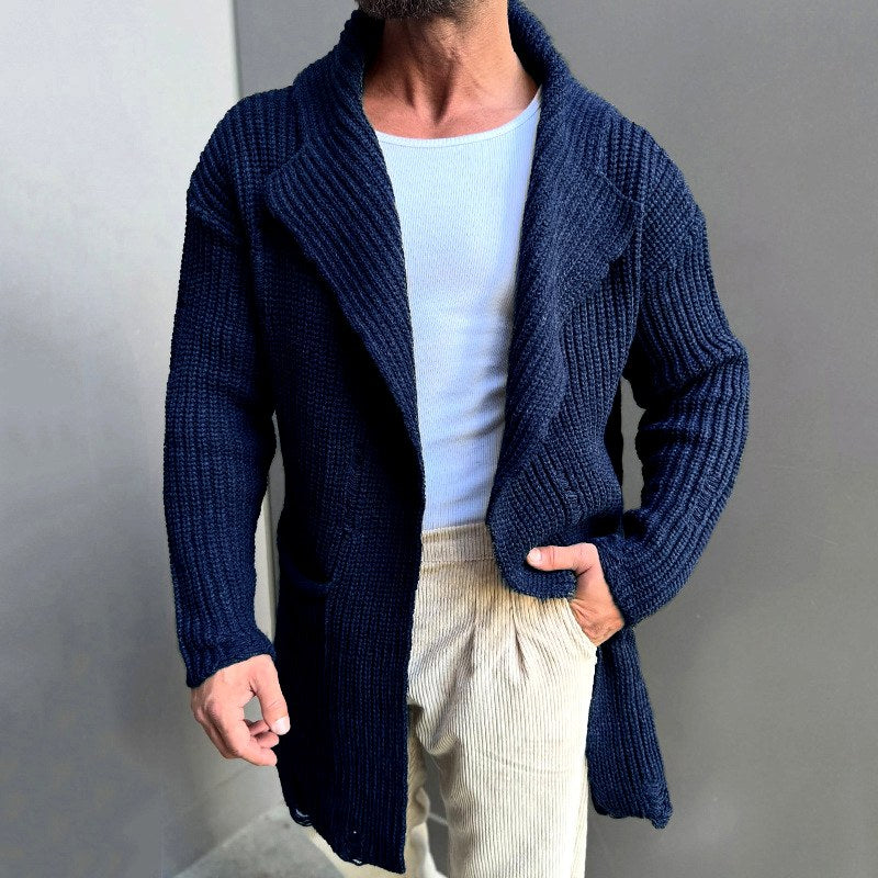 Dallas - Men's Ribbed Slim Fit Hooded Cardigan Sweater 4