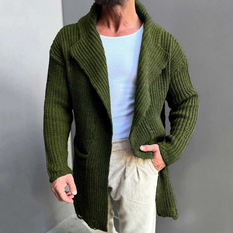 Dallas - Men's Ribbed Slim Fit Hooded Cardigan Sweater 6