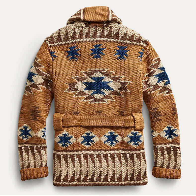 Daniel - Men's Shawl Collar Southwestern Knit Cardigan