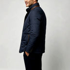 Darwin - Men's Zip-Front Quilted Jacket with Contrast Piping