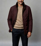 Darwin - Men's Zip-Front Quilted Jacket with Contrast Piping