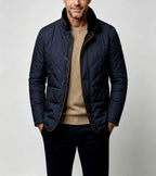 Darwin - Men's Zip-Front Quilted Jacket with Contrast Piping