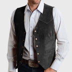 Dave - Men's Western Suede Snap-Front Vest