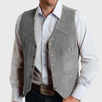 Dave - Men's Western Suede Snap-Front Vest