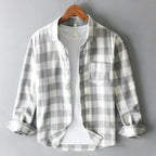 David - Men's Brushed Cotton Plaid Button-Down Shirt