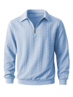 Desmond - Men's Cable Half-Zip Long Sleeve Sweater