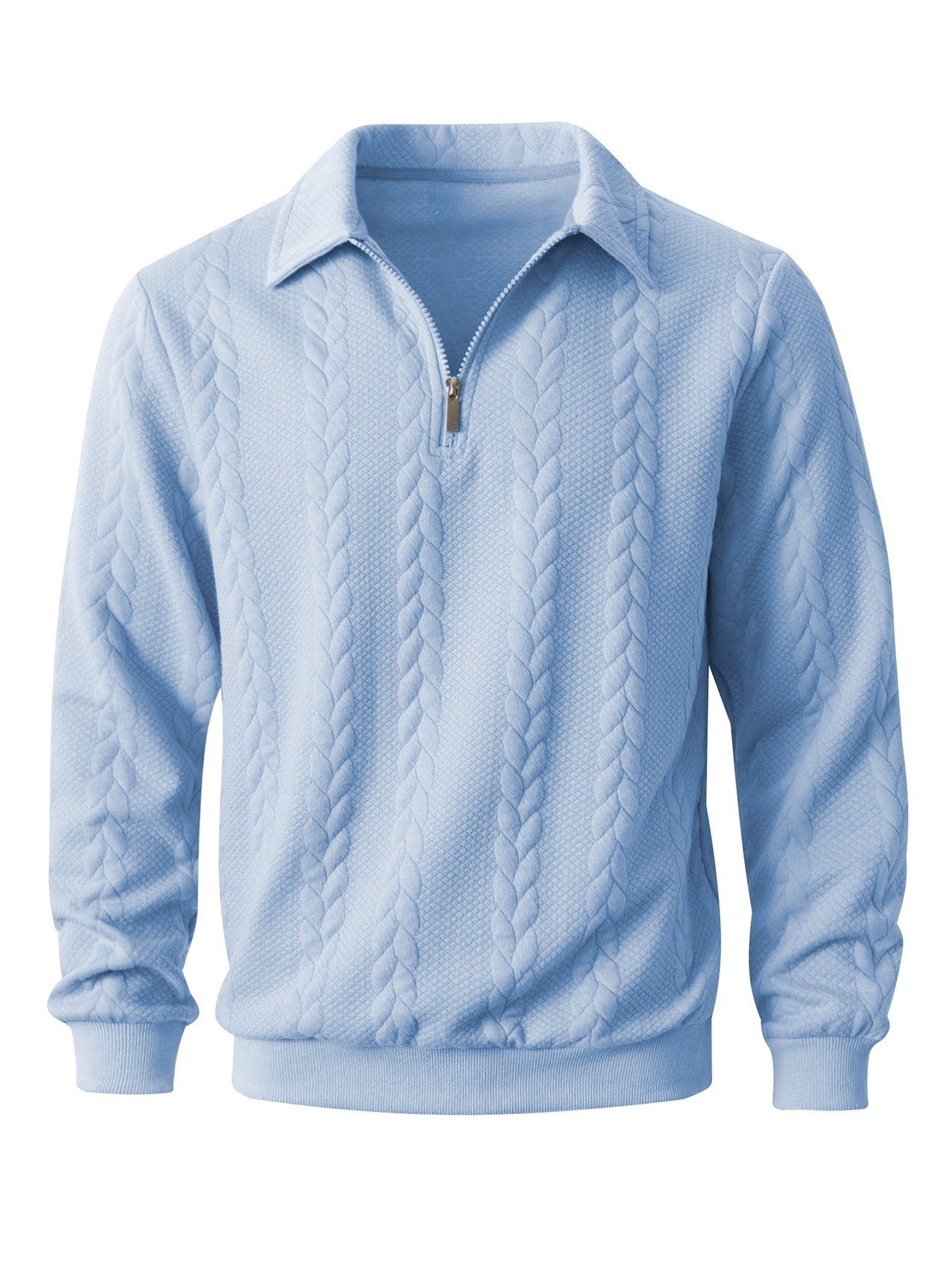Desmond - Men's Cable Half-Zip Long Sleeve Sweater
