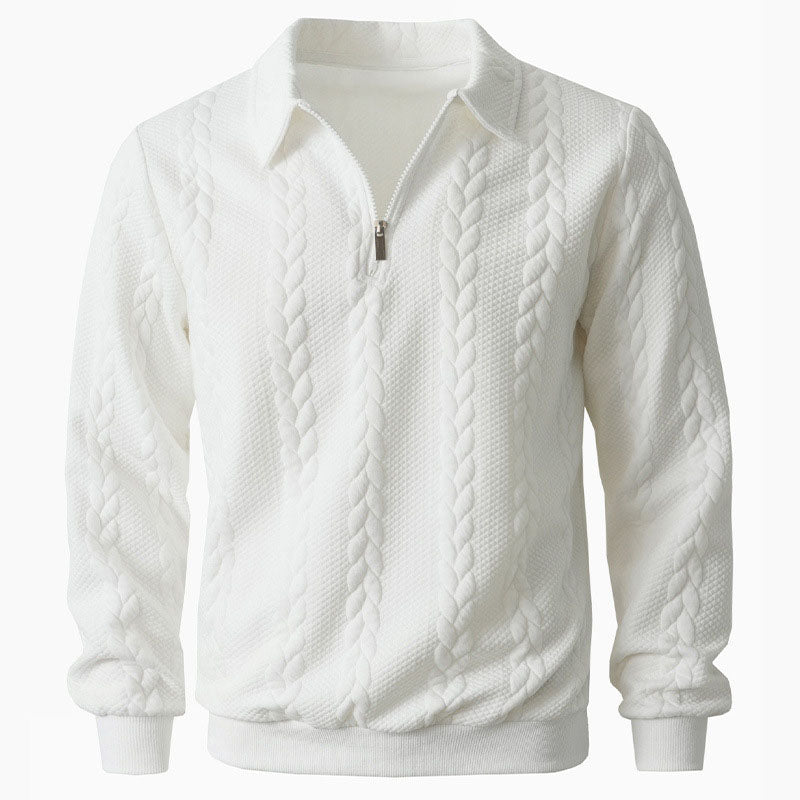 Desmond - Men's Cable Half-Zip Long Sleeve Sweater