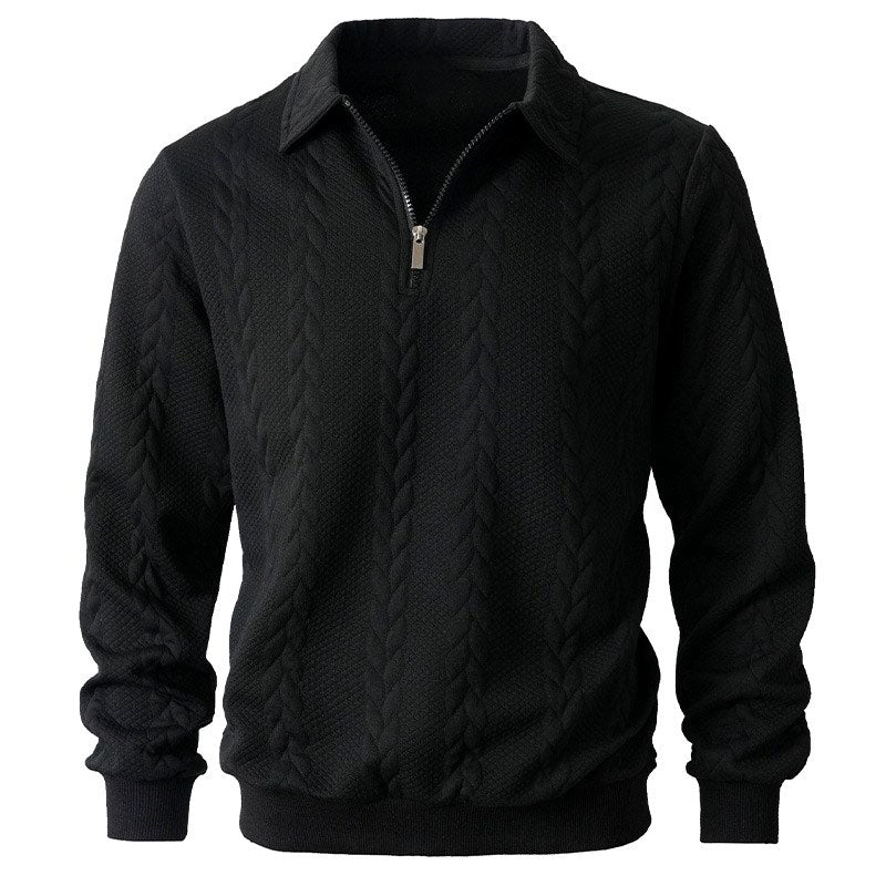 Desmond - Men's Cable Half-Zip Long Sleeve Sweater