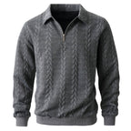 Desmond - Men's Cable Half-Zip Long Sleeve Sweater