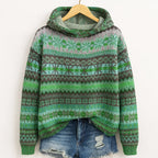 Dulce - Women’s Vintage Fair Isle Knit Hoodie