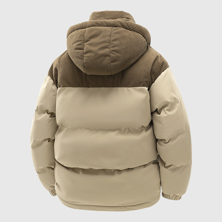 Dustin - Men's Corduroy Panel Hooded Puffer Jacket